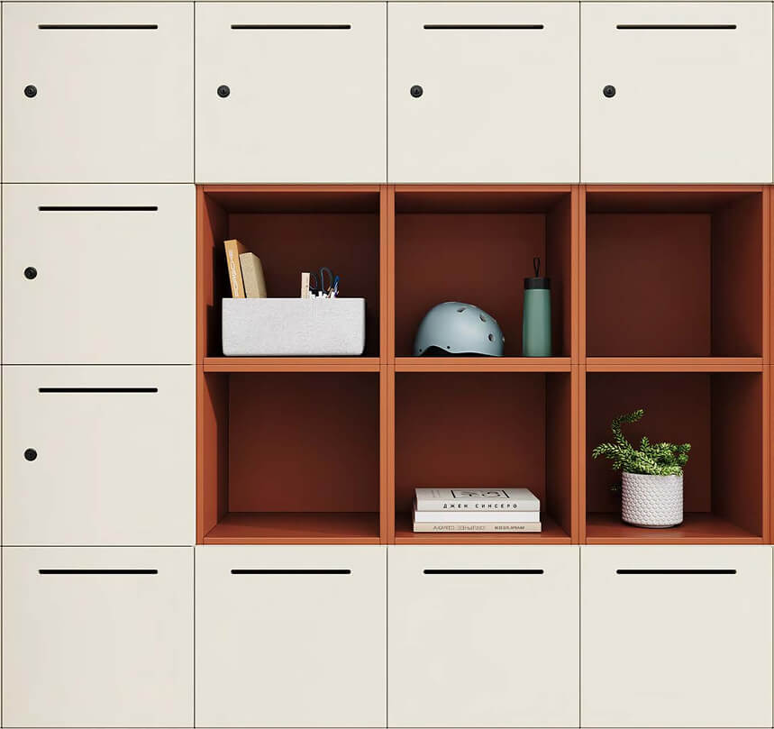 Locker with Open Shelves